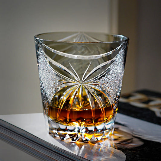 Lepidoptera Edo Kiriko Handcrafted Crystal Whisky Glass