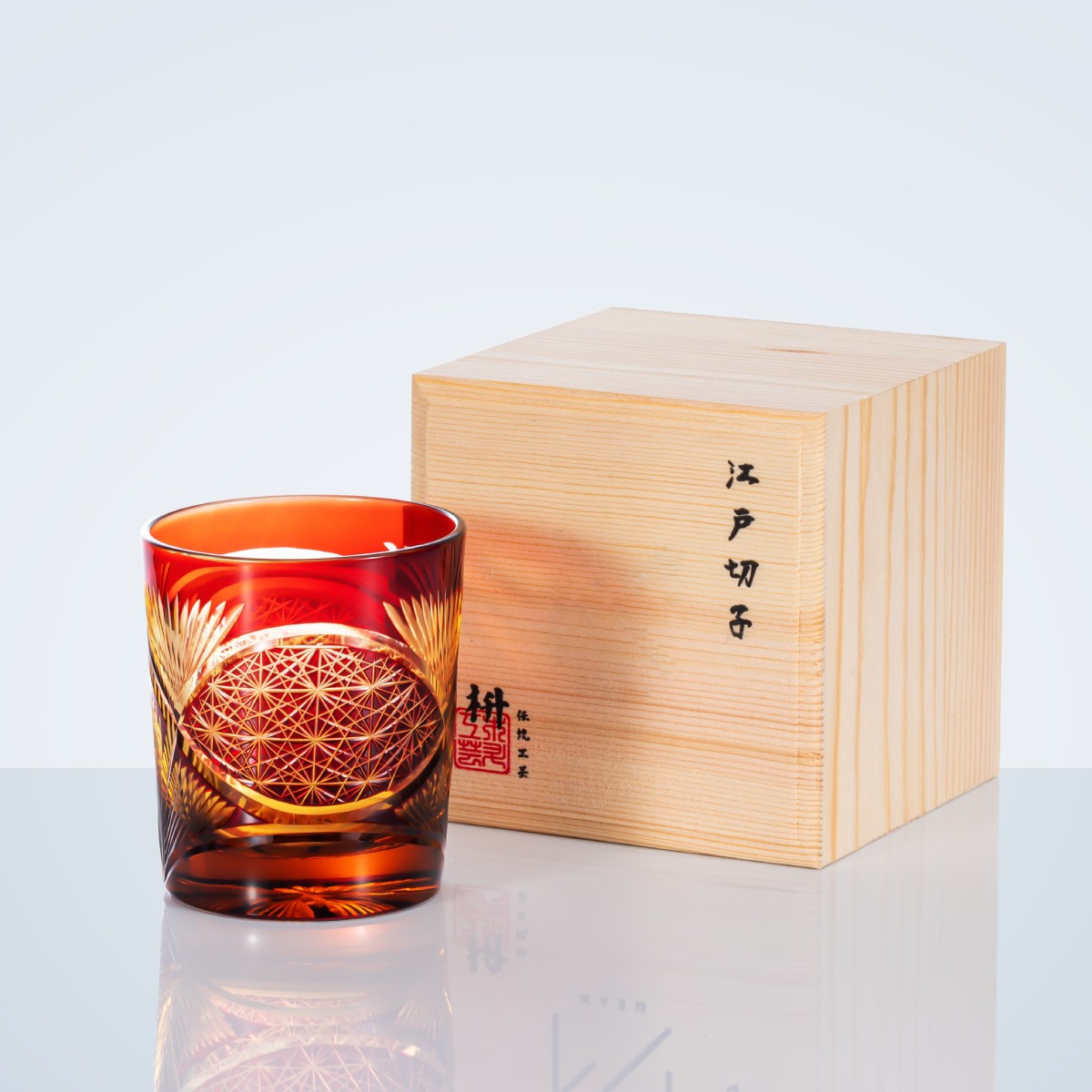 Tsuru Grace Edo Kiriko Handcrafted Crystal Whisky Glasses