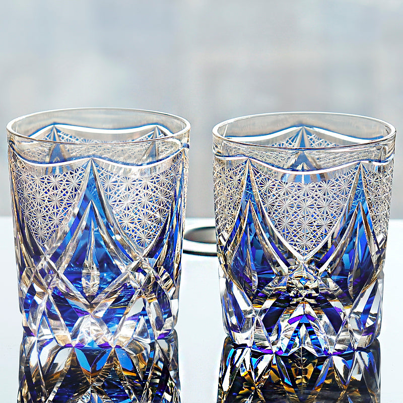 Hikari Prism Edo Kiriko Handcrafted Crystal Whisky Glasses