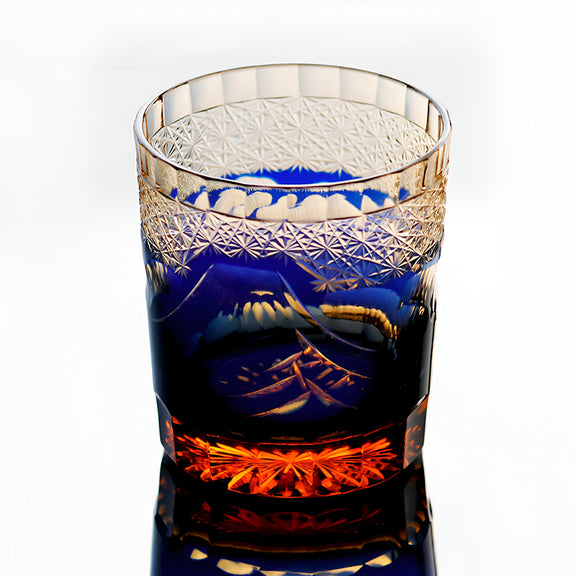 Mount Fuji Edo Kiriko Handcrafted Crystal Whisky Glasses