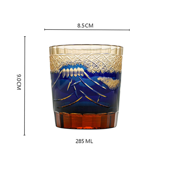 Mount Fuji Edo Kiriko Handcrafted Crystal Whisky Glasses