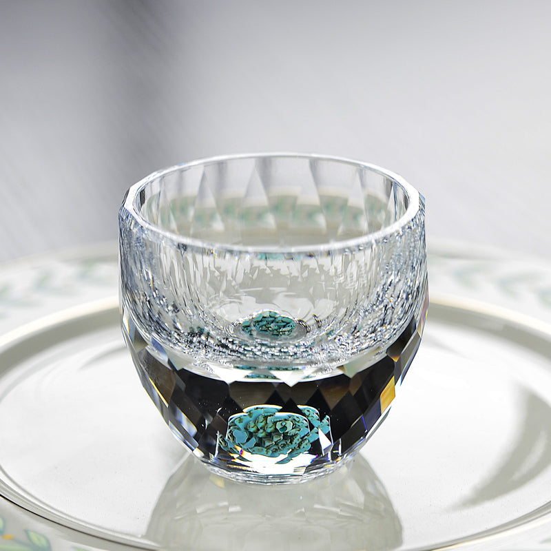 Turquoise Infused Crystal Whisky Glasses