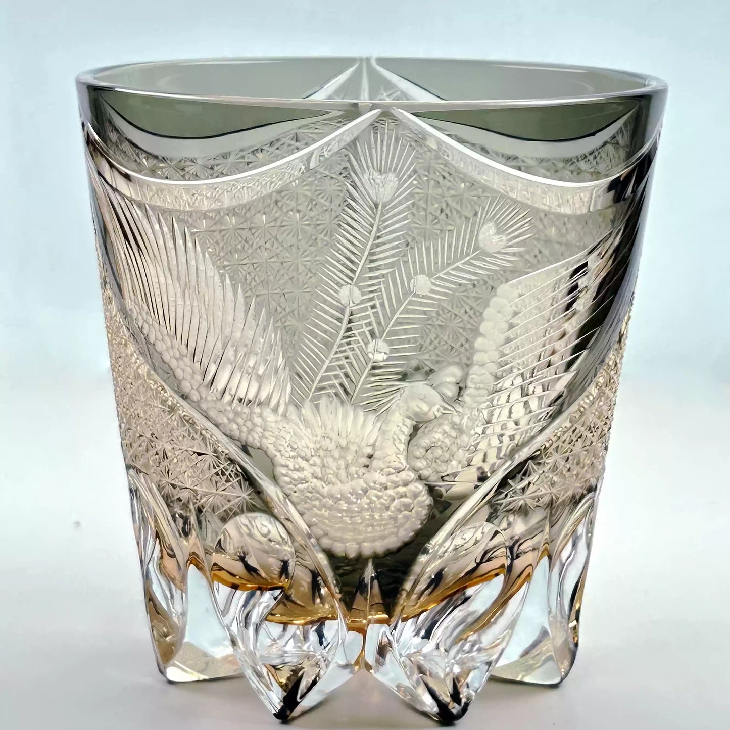 Dancing Phoenix Edo Kiriko Handcrafted Crystal Whisky Glass