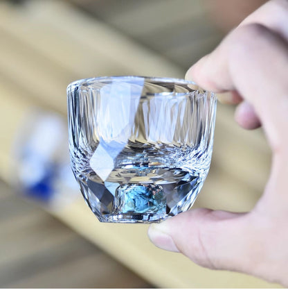 Turquoise Infused Crystal Whisky Glasses