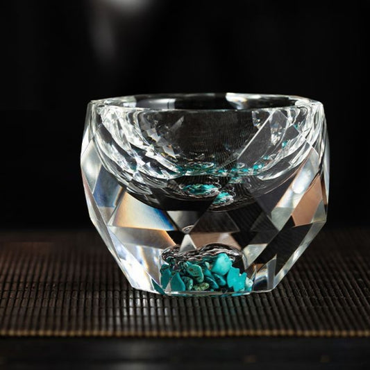 Turquoise Infused Crystal Whisky Glasses