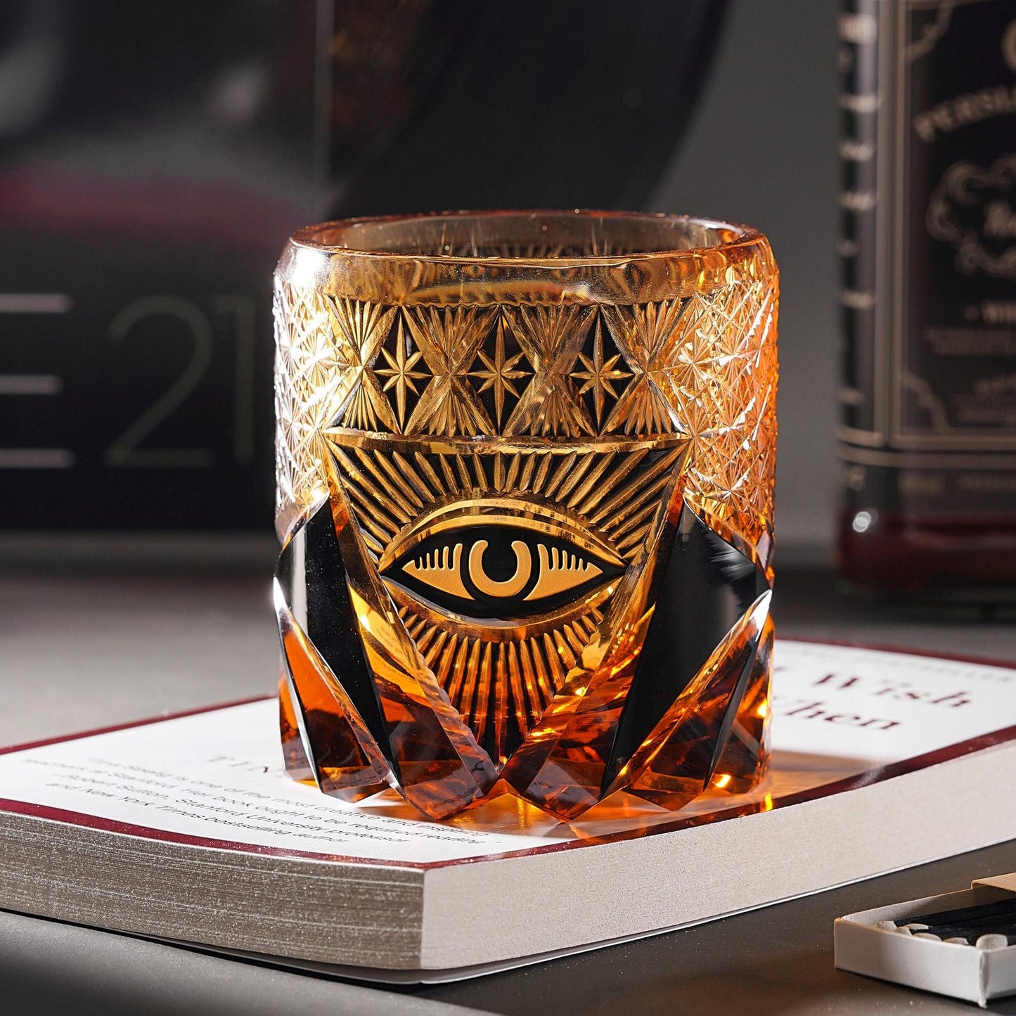 Eye of Providence Edo Kiriko Handcrafted Crystal Whisky Glass