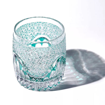 Umi Shimmer Edo Kiriko Handcrafted Crystal Whisky Glass